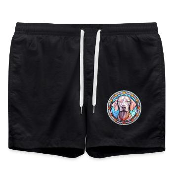 Weimaraner Hunderasse Buntes Glas Buntes Wasser - Badeshorts - Schwarz - Vorne - AI Model Male 185 light (185cm)