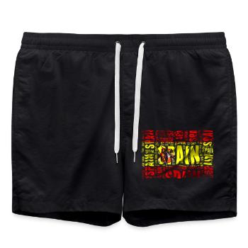 Spanien - Badeshorts - Schwarz - Vorne - AI Model Male 185 light (185cm)