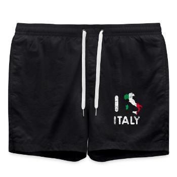 Leidenschaftliche Italien Romreise - Badeshorts - Schwarz - Vorne - AI Model Male 185 light (185cm)