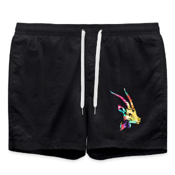 Anmutige Gazelle Steppenläufer - Badeshorts - Schwarz - Vorne - AI Model Male 185 light (185cm)