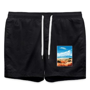 Antelope Island State Park Utah Reiseposter - Badeshorts - Schwarz - Vorne - AI Model Male 185 light (185cm)