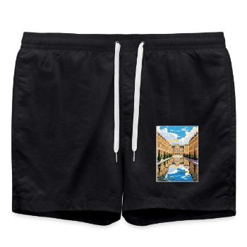 Versailles Schloss West Dekoration Reiseplakat - Badeshorts - Schwarz - Vorne - AI Model Male 185 light (185cm)