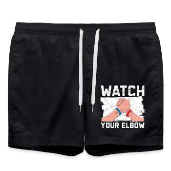 Pass auf deinen Ellbogen auf Arm Wrestling Arm Wre - Badeshorts - Schwarz - Vorne - AI Model Male 185 light (185cm)