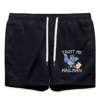 Ich bin ein Postbeamter Postbeamter Briefträger Po - Badeshorts - Schwarz - Vorne - AI Model Male 185 light (185cm)