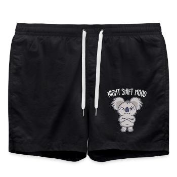 Koala Koalabär Schichtarbeiter Nachtschicht - Badeshorts - Schwarz - Vorne - AI Model Male 185 light (185cm)