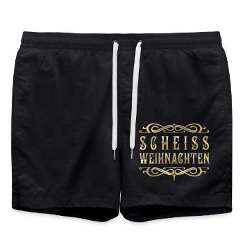 Scheiss Weihnachten - Badeshorts - Schwarz - Vorne - AI Model Male 185 light (185cm)