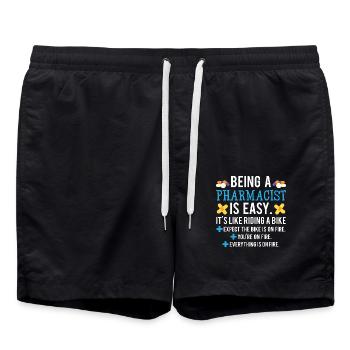 Lustiger Apotheker - Badeshorts - Schwarz - Vorne - AI Model Male 185 light (185cm)