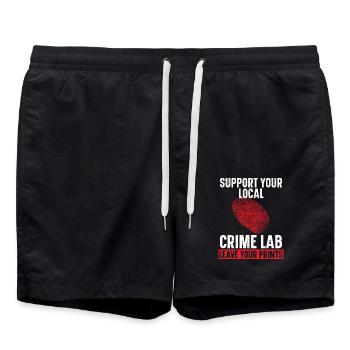 Unterstützen Sie Ihr lokales Kriminallabor Hinterl - Badeshorts - Schwarz - Vorne - AI Model Male 185 light (185cm)