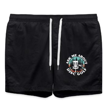 Frag mich über Disc Golf Frolf Freizeit-Werfer - Badeshorts - Schwarz - Vorne - AI Model Male 185 light (185cm)