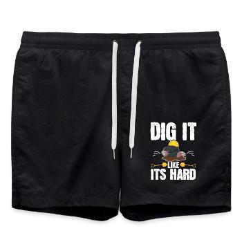 Dig It Like It's Hard Maulwurfsliebhaber Maulwurfs - Badeshorts - Schwarz - Vorne - AI Model Male 185 light (185cm)