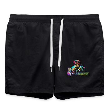 Scharfsinniger Mikrobiologe Laboralltag - Badeshorts - Schwarz - Vorne - AI Model Male 185 light (185cm)