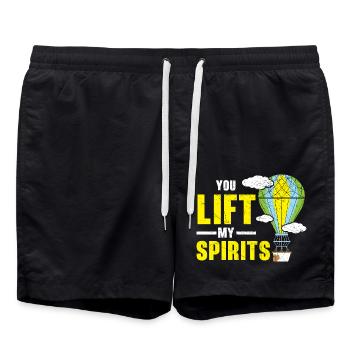 You Lift My Spirits Heißluftballonfahrt - Badeshorts - Schwarz - Vorne - AI Model Male 185 light (185cm)