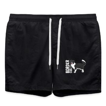 Intelligenter Border Collie Hütehund - Badeshorts - Schwarz - Vorne - AI Model Male 185 light (185cm)