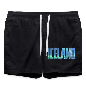 Island Polarlicht Aurora Borealis Iceland - Badeshorts - Schwarz - Vorne - AI Model Male 185 light (185cm)