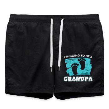 Ich Werde Großvater Glücklicher Opa - Badeshorts - Schwarz - Vorne - AI Model Male 185 light (185cm)