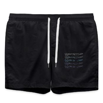 Surfboard Vintage - Badeshorts - Schwarz - Vorne - AI Model Male 185 light (185cm)