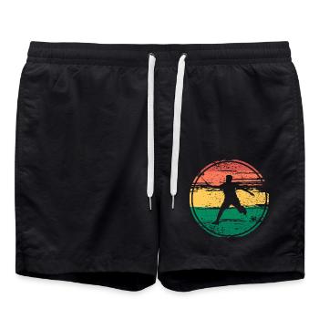 Badminton Federball Sport - Badeshorts - Schwarz - Vorne - AI Model Male 185 light (185cm)