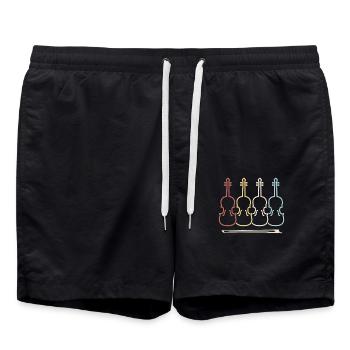 Violine Musiker Musik - Badeshorts - Schwarz - Vorne - AI Model Male 185 light (185cm)