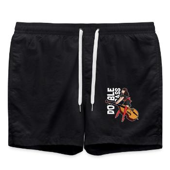 Beschwingte Kontrabassistin Jazzband - Badeshorts - Schwarz - Vorne - AI Model Male 185 light (185cm)