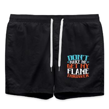 Don't Make Me Get My Flame Thrower Flamethrower - Badeshorts - Schwarz - Vorne - AI Model Male 185 light (185cm)