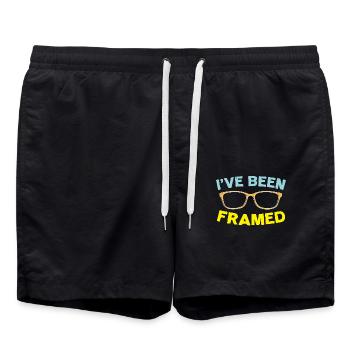 Ich bin gerahmt worden Brillenflüsterer Optiker - Badeshorts - Schwarz - Vorne - AI Model Male 185 light (185cm)