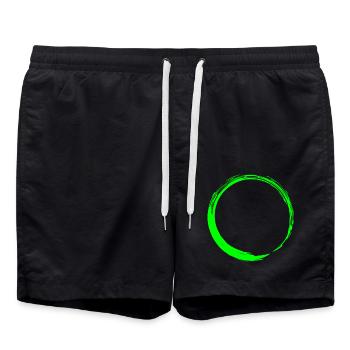 Kreisform Kreis Symbol Form Neu Grün - Badeshorts - Schwarz - Vorne - AI Model Male 185 light (185cm)