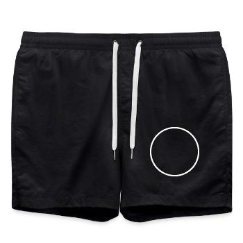 Kreis Ring Form Symbol Weiß - Badeshorts - Schwarz - Vorne - AI Model Male 185 light (185cm)