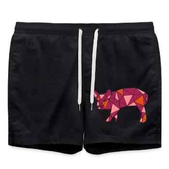 Schwein - Badeshorts - Schwarz - Vorne - AI Model Male 185 light (185cm)