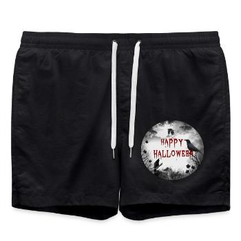 happy halloween crows - Badeshorts - Schwarz - Vorne - AI Model Male 185 light (185cm)