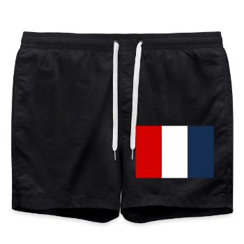 Flagge Frankreichs 1790 1794 - Badeshorts - Schwarz - Vorne - AI Model Male 185 light (185cm)