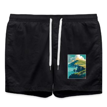 Dingle Halbinsel Irland Vintage Reiseposter WPA - Badeshorts - Schwarz - Vorne - AI Model Male 185 light (185cm)