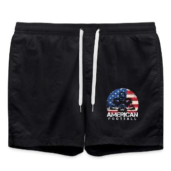 Football USA Footballer Team Footballmannschaft - Badeshorts - Schwarz - Vorne - AI Model Male 185 light (185cm)