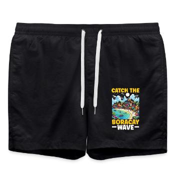 Boracay Philippinen Sommerurlaub Boaracay Beach - Badeshorts - Schwarz - Vorne - AI Model Male 185 light (185cm)