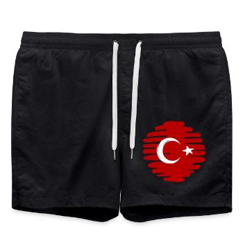 Türkei türkisch Button Point painted gemalt Punkt - Badeshorts - Schwarz - Vorne - AI Model Male 185 light (185cm)