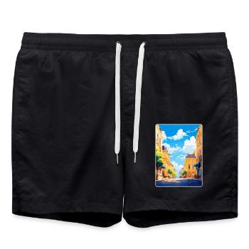 Nancy Frankreich Vintage Reiseposter WPA Souvenir - Badeshorts - Schwarz - Vorne - AI Model Male 185 light (185cm)