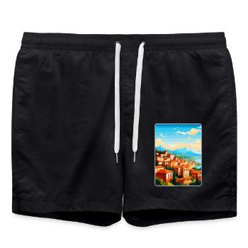 Granada Spanien Vintage Reiseplakat WPA Souvenir - Badeshorts - Schwarz - Vorne - AI Model Male 185 light (185cm)