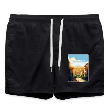 Granada Spanien Vintage Reiseplakat WPA Souvenir - Badeshorts - Schwarz - Vorne - AI Model Male 185 light (185cm)