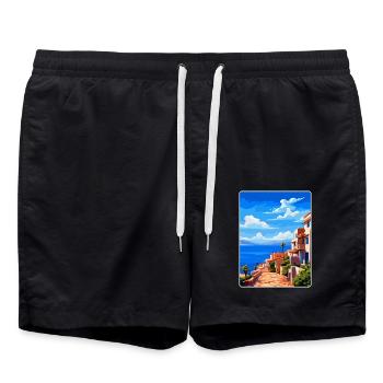 Almería Spanien Vintage Reiseplakat WPA Souvenir - Badeshorts - Schwarz - Vorne - AI Model Male 185 light (185cm)