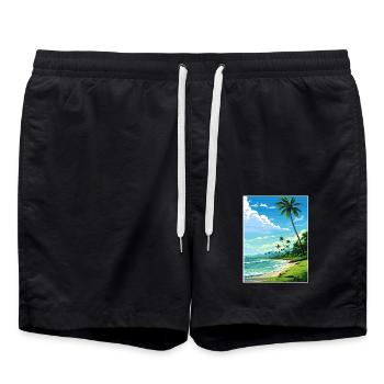 Osa Halbinsel Costa Rica Vintage Reiseposter WPA - Badeshorts - Schwarz - Vorne - AI Model Male 185 light (185cm)