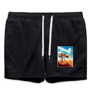 Outback Au Australien Vintage Reiseposter WPA Kunst - Badeshorts - Schwarz - Vorne - AI Model Male 185 light (185cm)