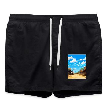 Sovereign Hills Australien Vintage Reiseposter - Badeshorts - Schwarz - Vorne - AI Model Male 185 light (185cm)