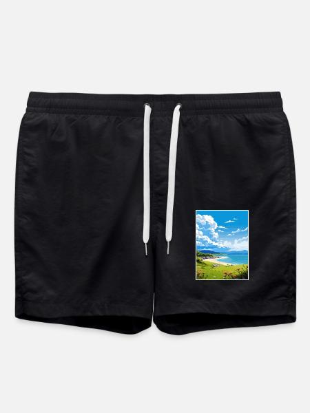 Pegasus Bay Baygift Neuseeland Reiseposter - Badeshorts - Schwarz
