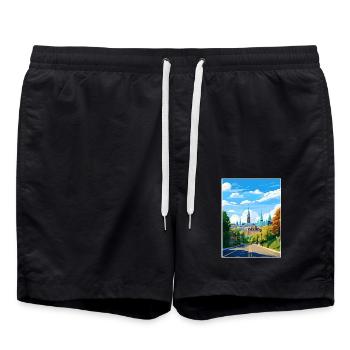 Ottawa Kanada Vintage Reiseposter WPA Souvenir - Badeshorts - Schwarz - Vorne - AI Model Male 185 light (185cm)