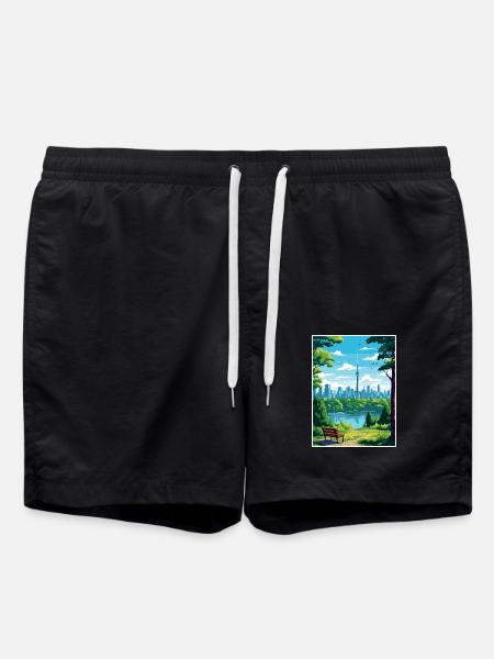 Toronto Kanada Dekoration Vintage Reiseposter - Badeshorts - Schwarz