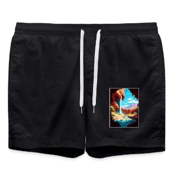 Tonto Natural Bridge Arizona Vintage Reiseposter - Badeshorts - Schwarz - Vorne - AI Model Male 185 light (185cm)