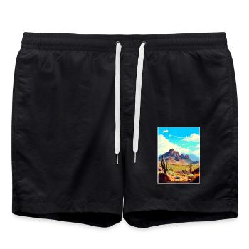 Four Peaks Wilderness Area Arizona Reiseposter - Badeshorts - Schwarz - Vorne - AI Model Male 185 light (185cm)