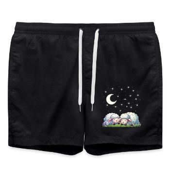 Guten Nacht - Träumen erlaubt - Badeshorts - Schwarz - Vorne - AI Model Male 185 light (185cm)