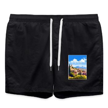 Granada Spanien Vintage Reiseposter WPA Souvenir - Badeshorts - Schwarz - Vorne - AI Model Male 185 light (185cm)