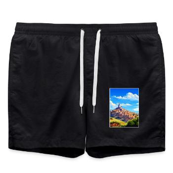 Toledo Spanien Vintage Reiseposter WPA Souvenir - Badeshorts - Schwarz - Vorne - AI Model Male 185 light (185cm)