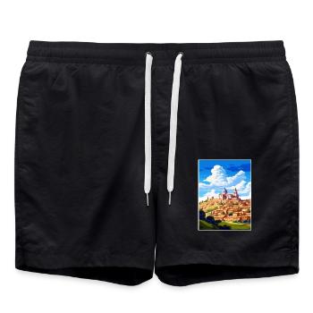 Toledo Spanien Vintage Reiseposter WPA Souvenir - Badeshorts - Schwarz - Vorne - AI Model Male 185 light (185cm)